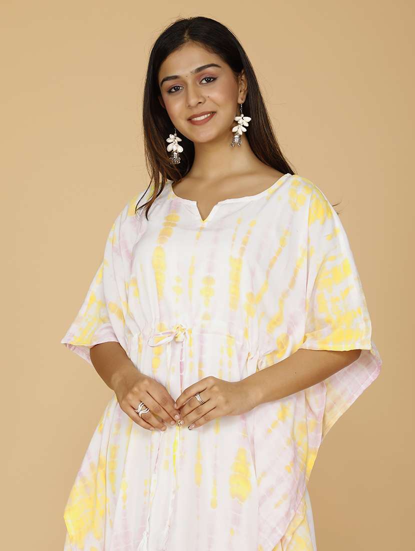 women tie & dyed relaxed fit kaftan tunic - 21223818 -  Standard Image - 3