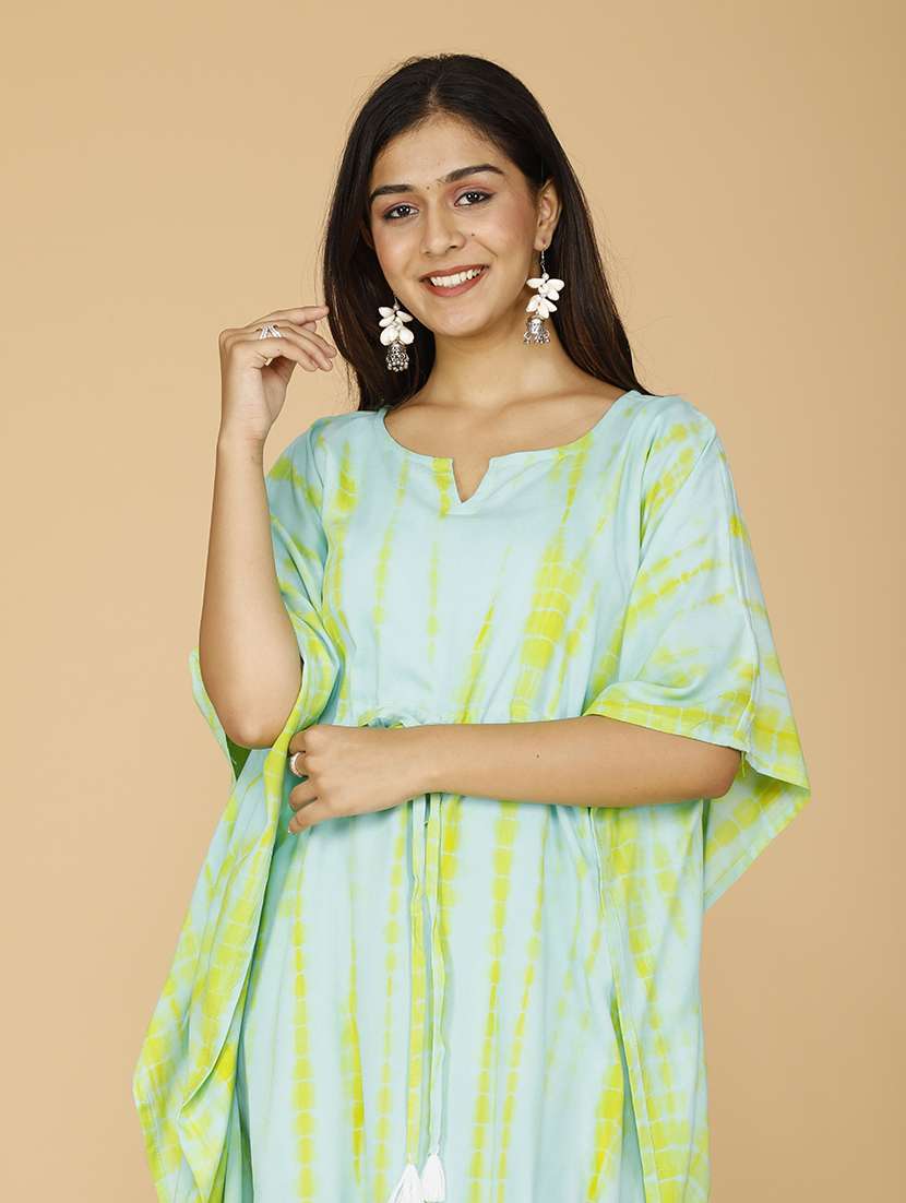 women tie & dyed relaxed fit kaftan tunic - 21223821 -  Standard Image - 3