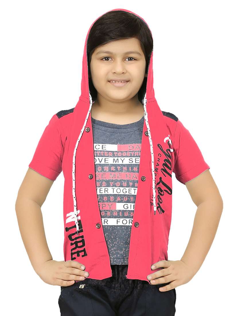 boys short sleeve printed casual jacket