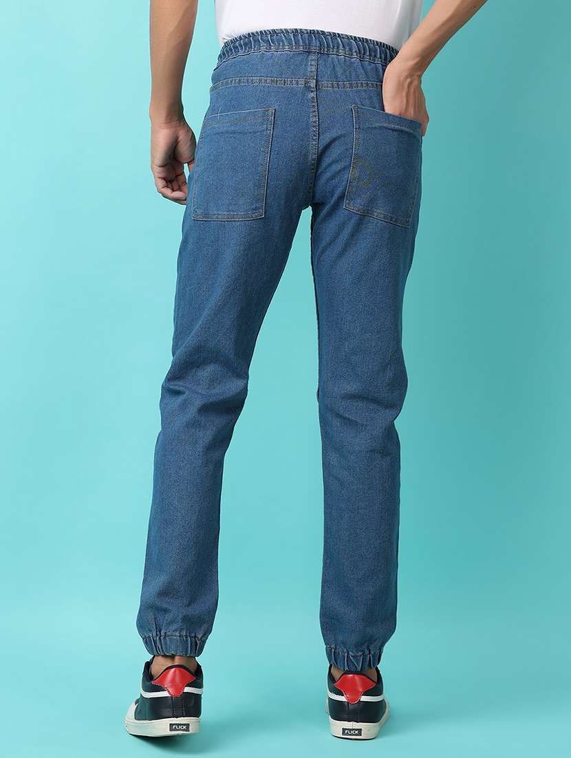 men solid mid rise jogger - 21224459 -  Standard Image - 3
