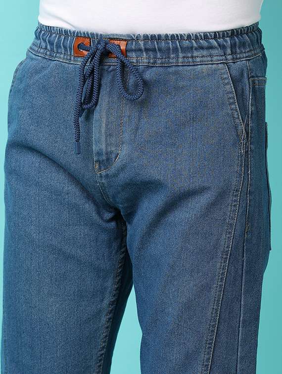 men solid mid rise jogger - 21224459 -  Standard Image - 5