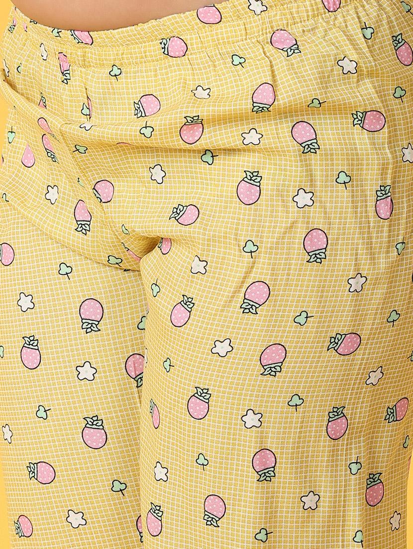girls yellow cotton capri set - 21224479 - Standard Image - 5