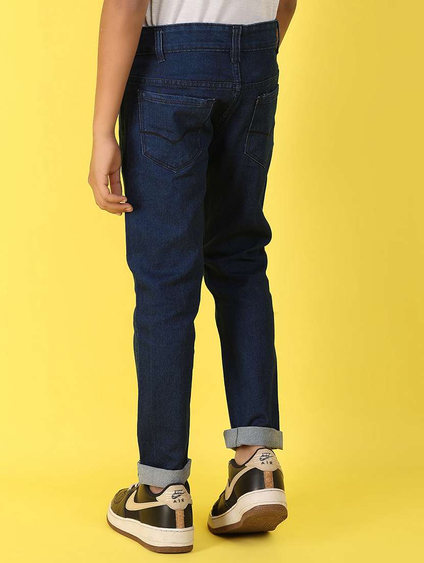 boys mid rise plain jeans - 21224483 -  Standard Image - 3