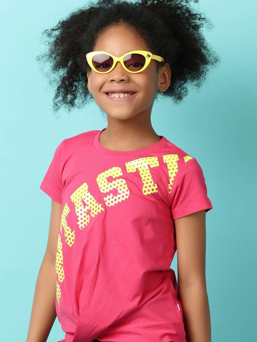 girls fuchsia pink cotton regular tee - 21224488 -  Standard Image - 3