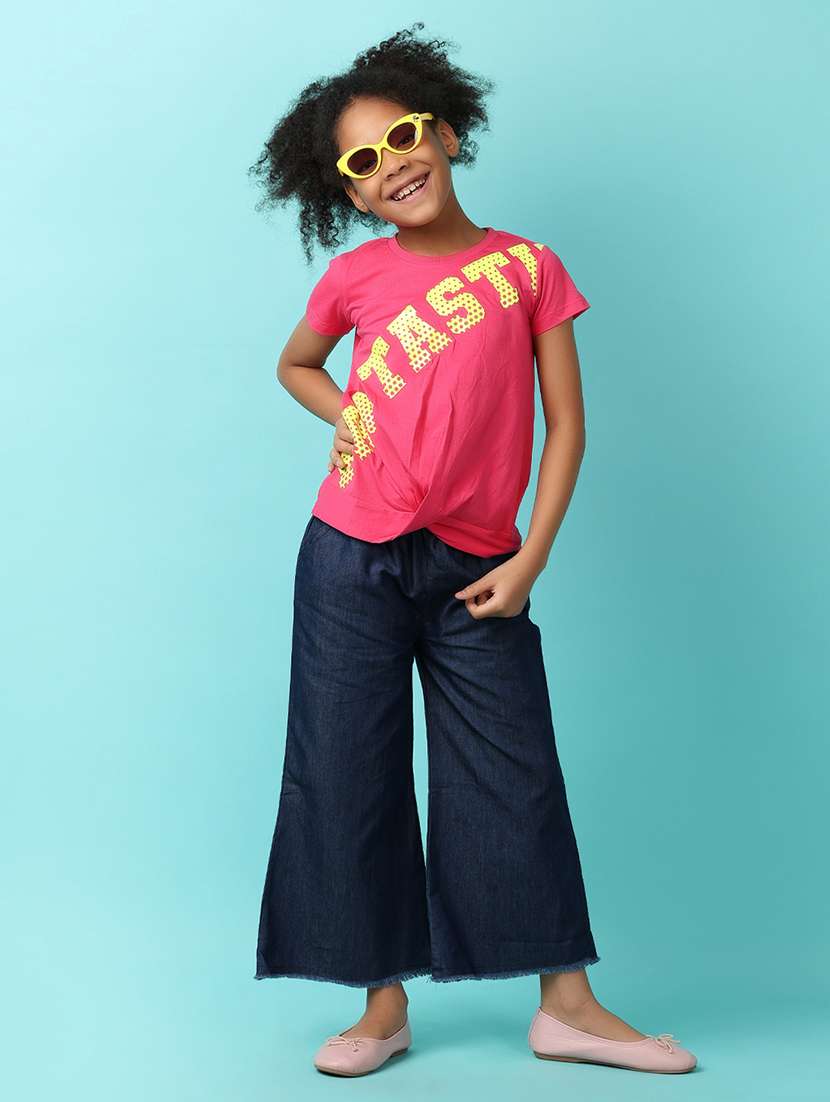 girls fuchsia pink cotton regular tee - 21224488 -  Standard Image - 5