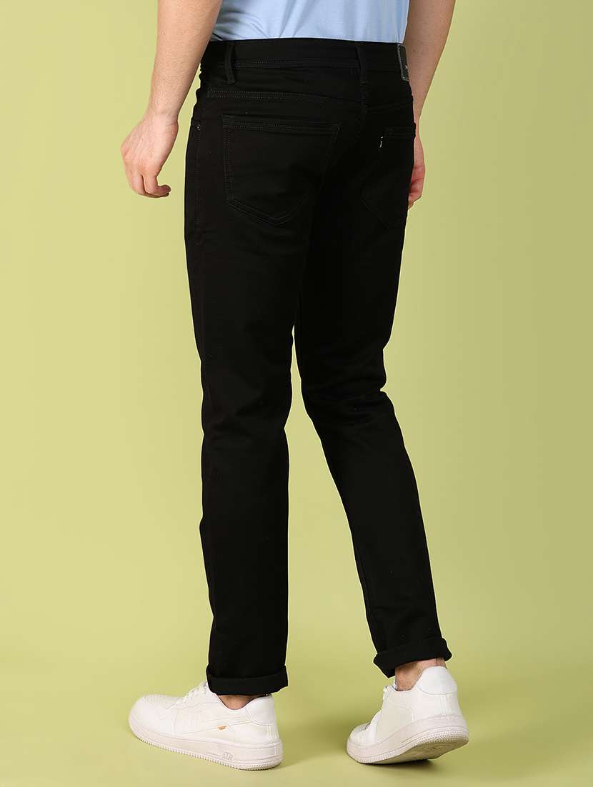 men mid rise plain denim jeans - 21224501 -  Standard Image - 3