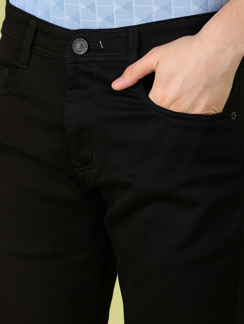 men mid rise plain denim jeans - 21224501 -  Standard Image - 5