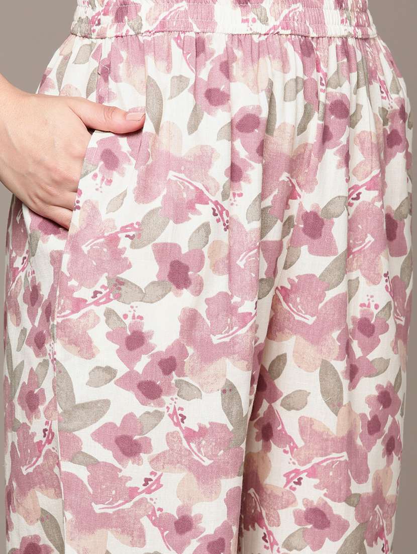 women three quarter sleeve floral printed co-ord set - 21224783 - Standard Image - 5