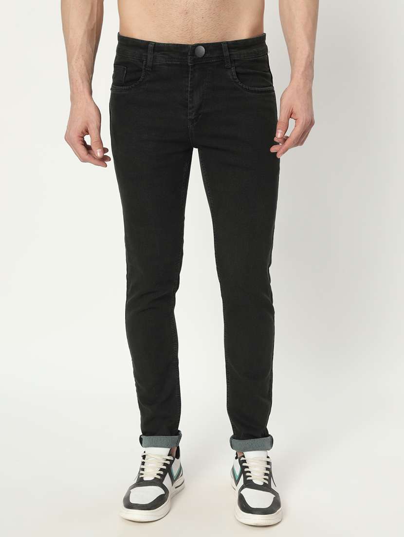men solid plain mid rise jean - 21225006 -  Zoom Image - 0