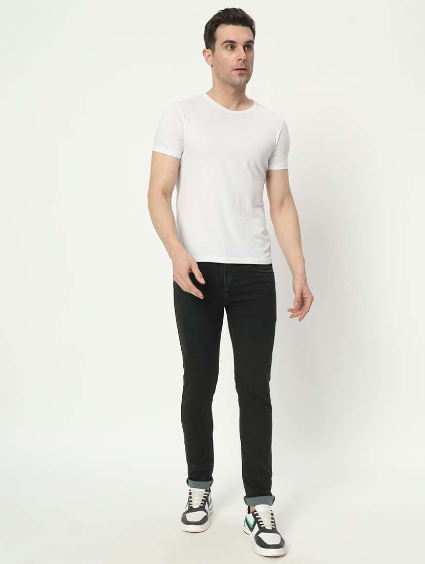 men solid plain mid rise jean - 21225006 - Standard Image - 3