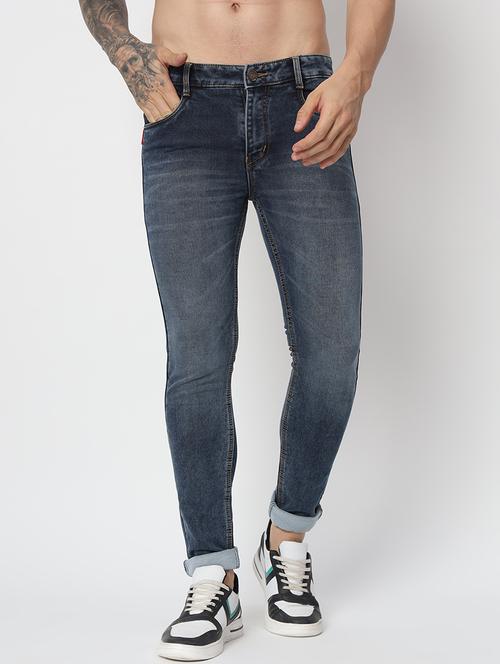 men solid plain mid rise jean - 21225011 -  Standard Image - 0