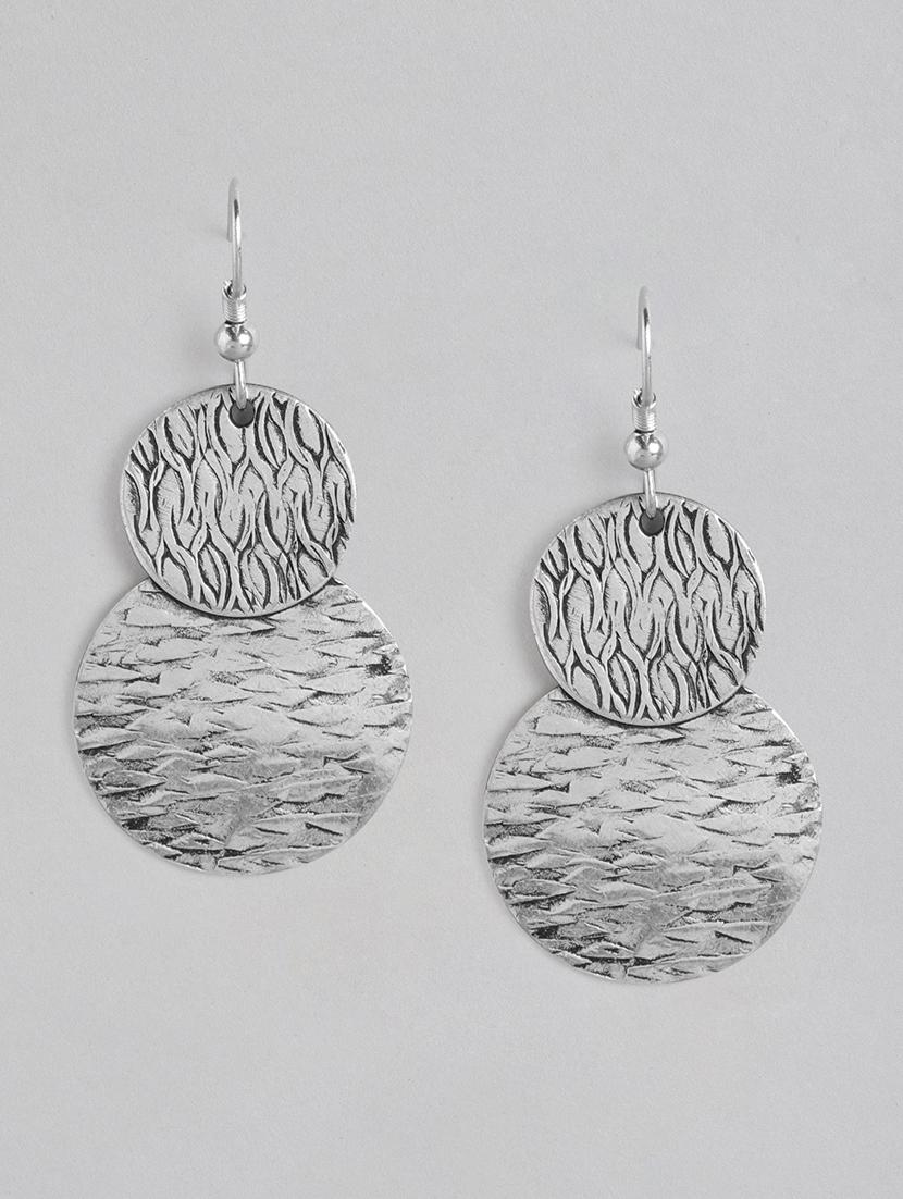 silver metal drop earring - 21225025 -  Zoom Image - 0