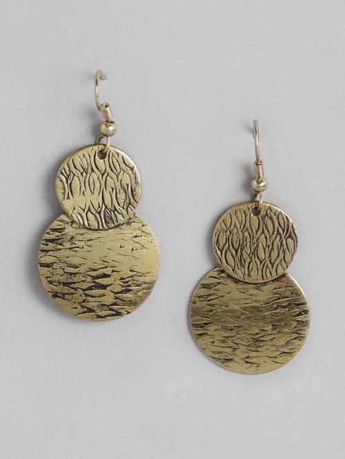gold metal drop earring - 21225034 - Standard Image - 0