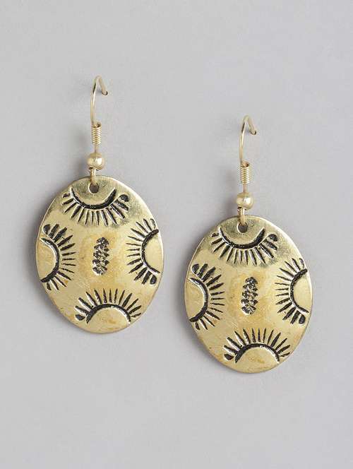 gold metal drop earring - 21225036 -  Standard Image - 0