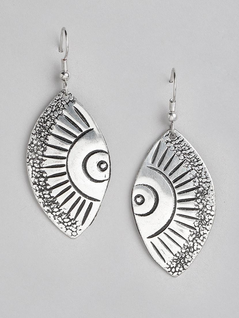 silver metal drop earring - 21225037 - Zoom Image - 0
