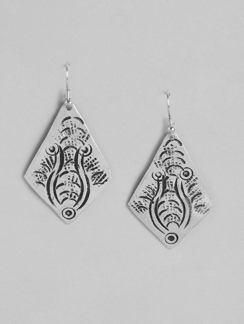 silver metal drop earring - 21225040 -  Zoom Image - 0