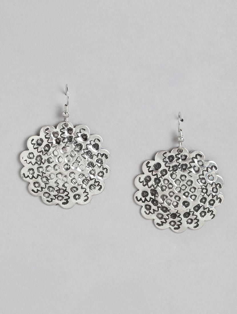 silver metal drop earring - 21225047 -  Zoom Image - 0