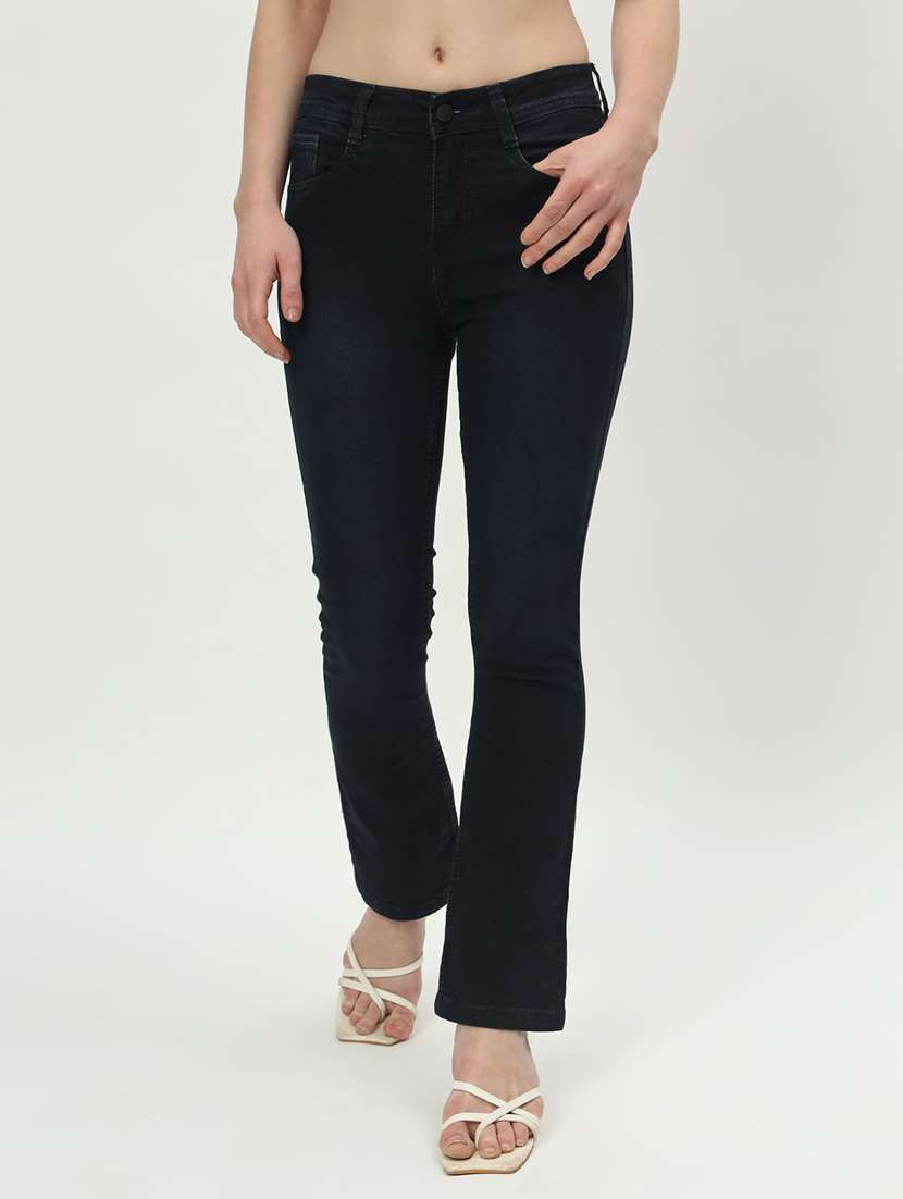 women solid plain mid rise jean - 21225067 - Zoom Image - 0