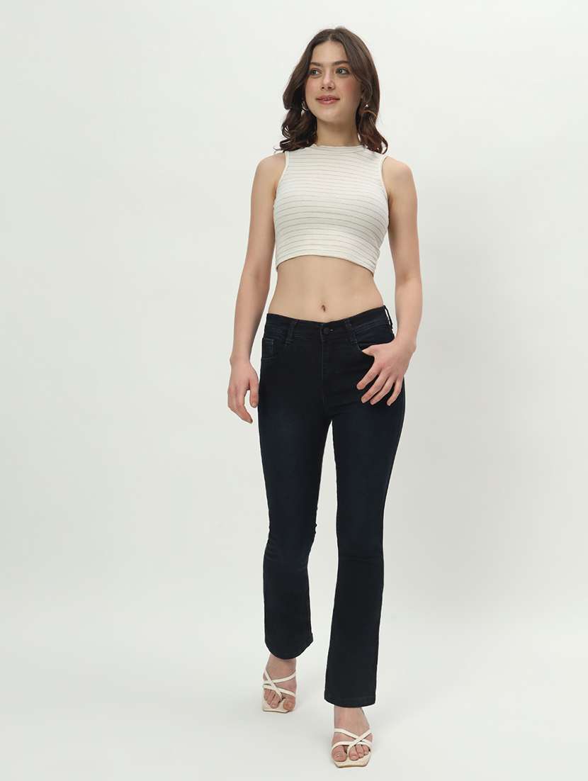 women solid plain mid rise jean - 21225067 - Standard Image - 3