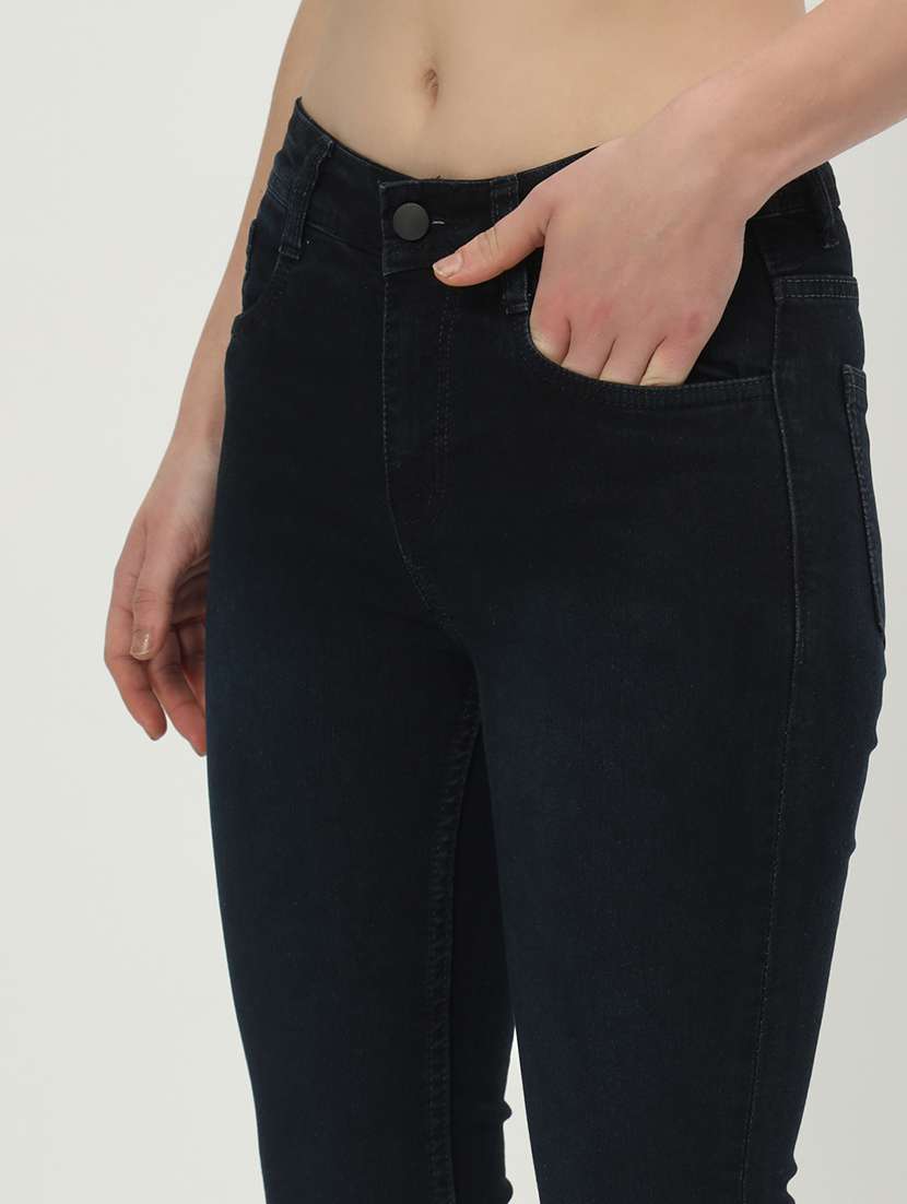 women solid plain mid rise jean - 21225067 - Standard Image - 5