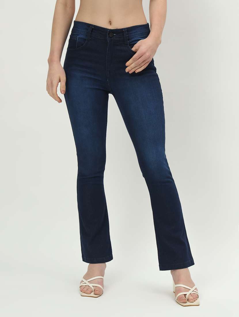 women solid plain mid rise jean