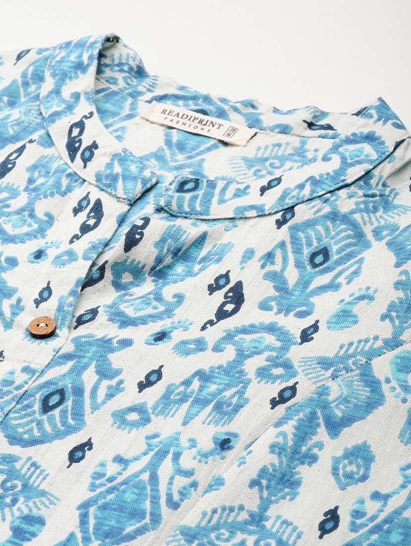 blue cotton kurta palazzo  set - 21225078 -  Standard Image - 5