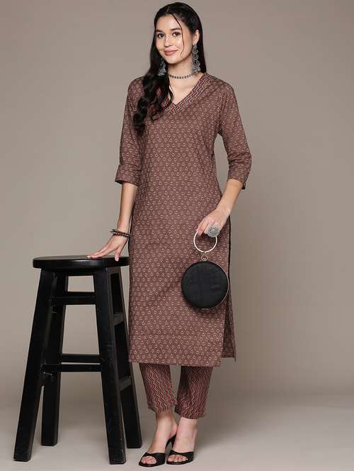 rust kurta palazzo set - 21225089 - Standard Image - 0