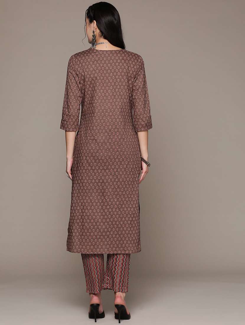 rust kurta palazzo set - 21225089 - Standard Image - 3