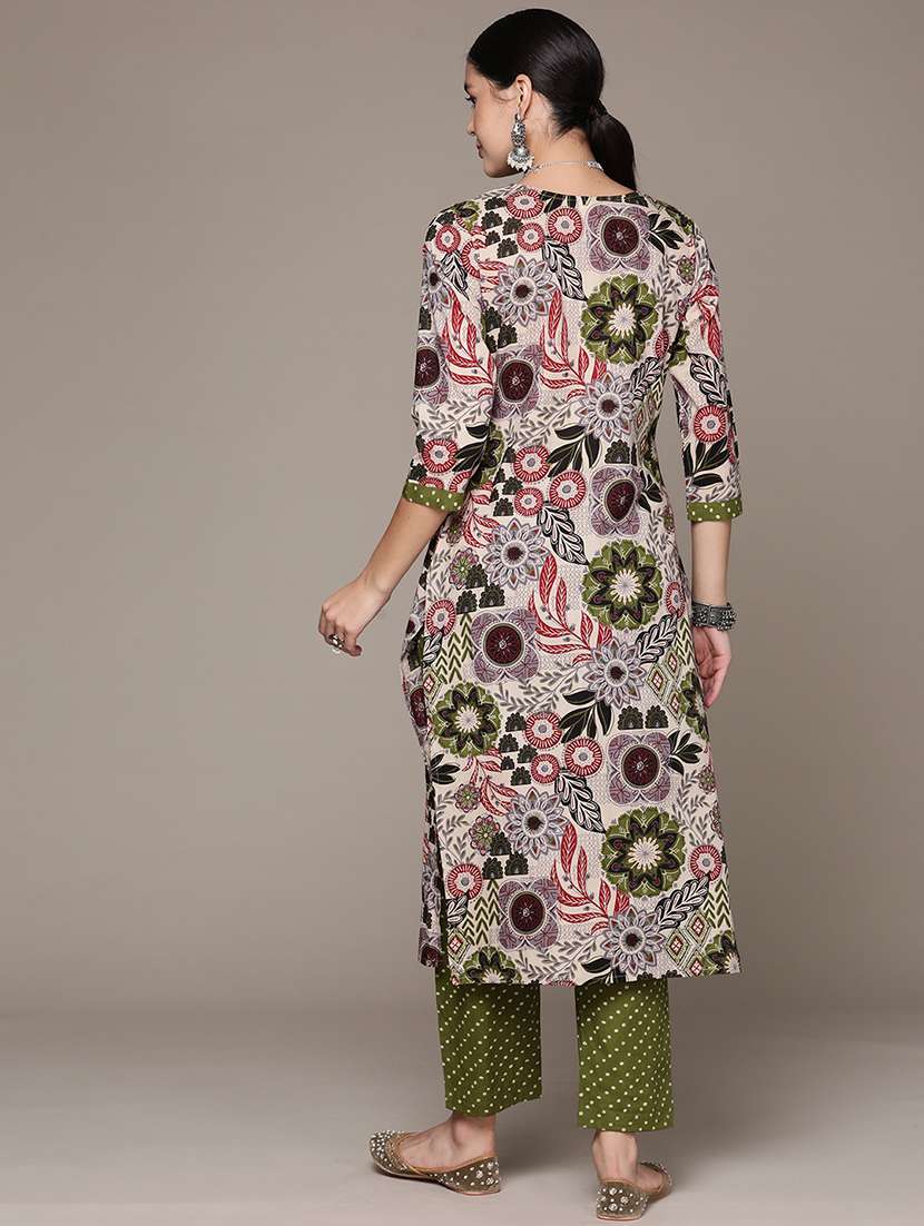 green kurta palazzo set - 21225105 - Standard Image - 3