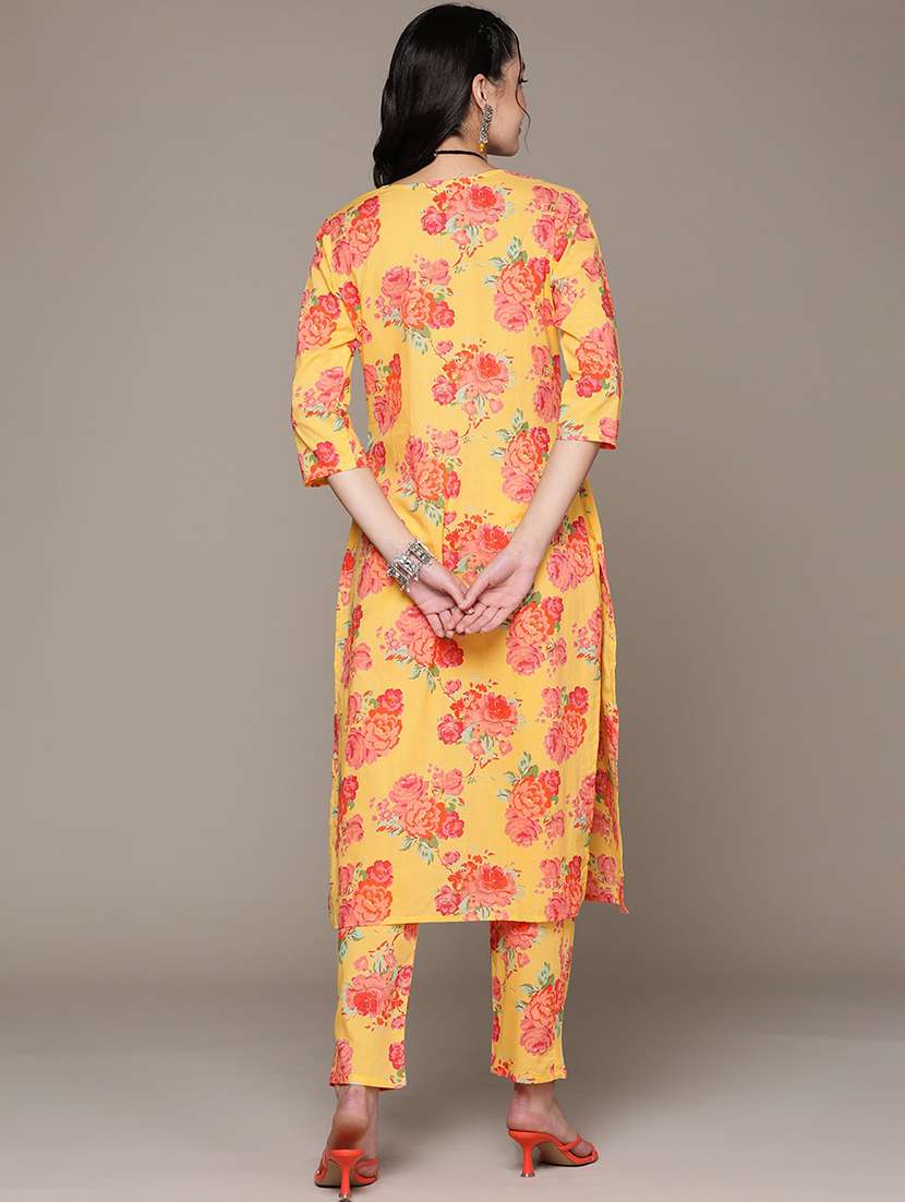 yellow kurta palazzo set - 21225107 - Standard Image - 3