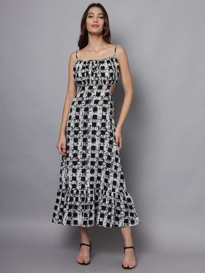 women printed shoulder strap tiered dress - 21225152 -  Zoom Image - 0