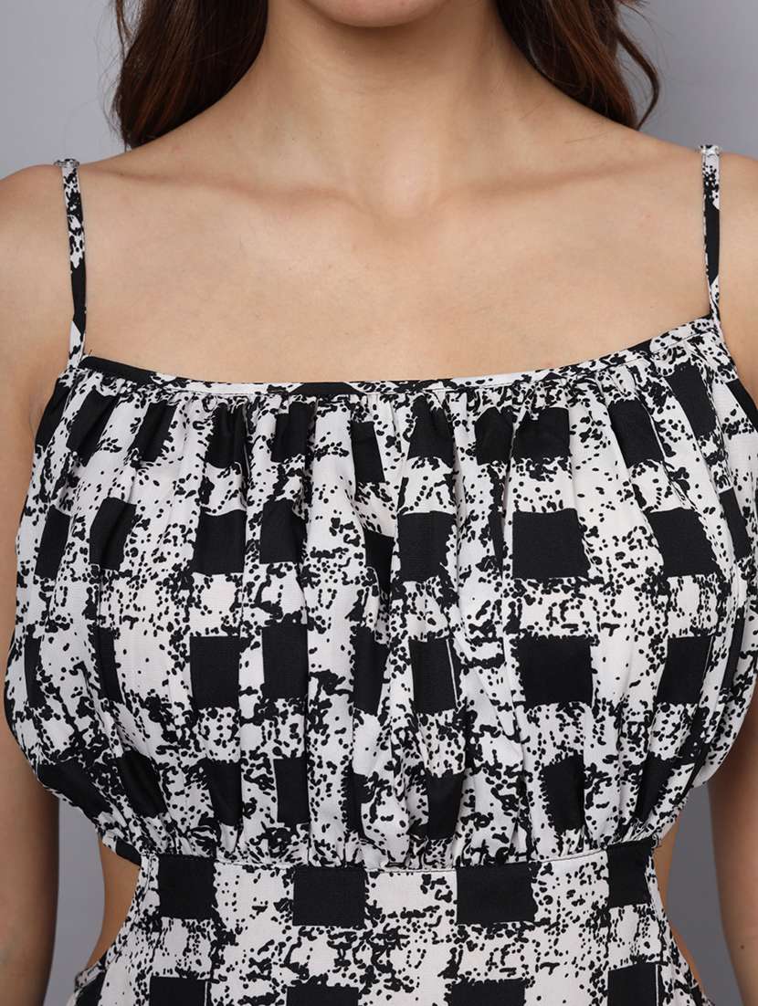 women printed shoulder strap tiered dress - 21225152 - Standard Image - 3