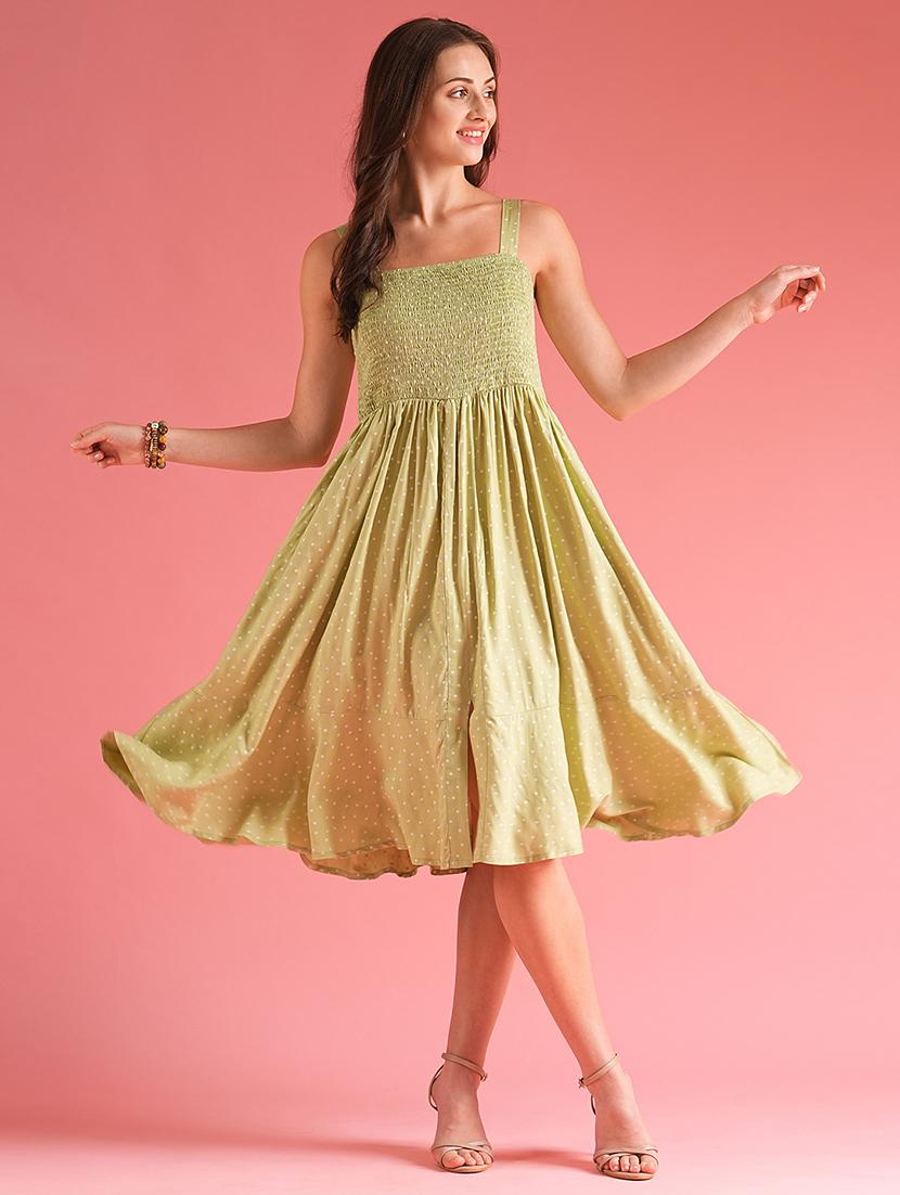 women polka doted sleeveless fit & flare dress - 21225843 -  Zoom Image - 0