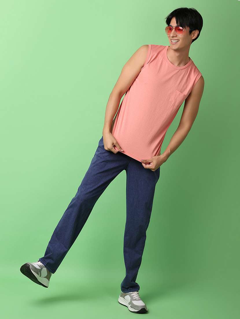 men mid-rise solid track pant - 21226840 -  Standard Image - 3