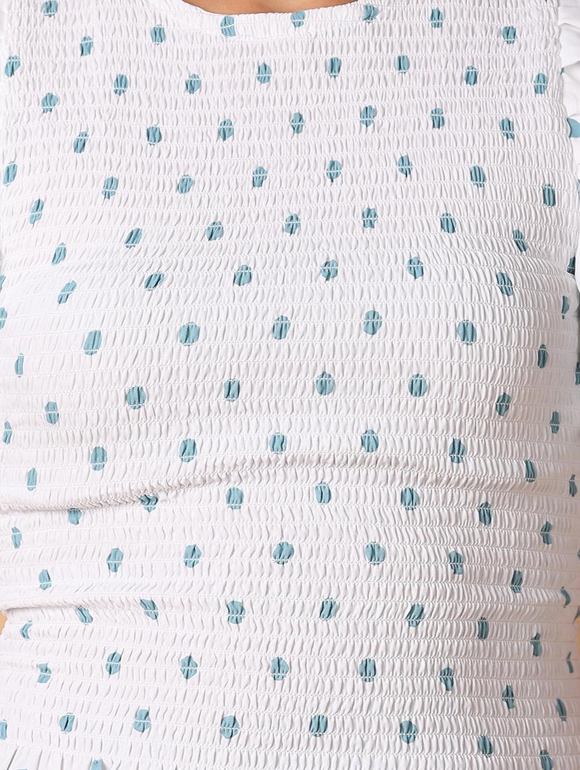 women white polka dots print puff sleeve top - 21226896 - Standard Image - 5