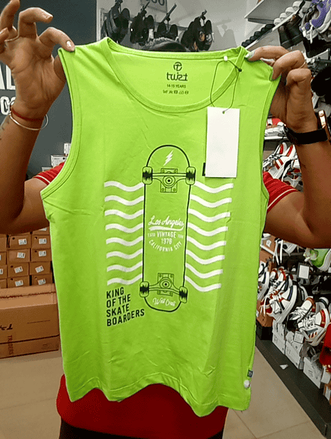 light green cotton single jersey vest - 21226920 - Standard Image - 0