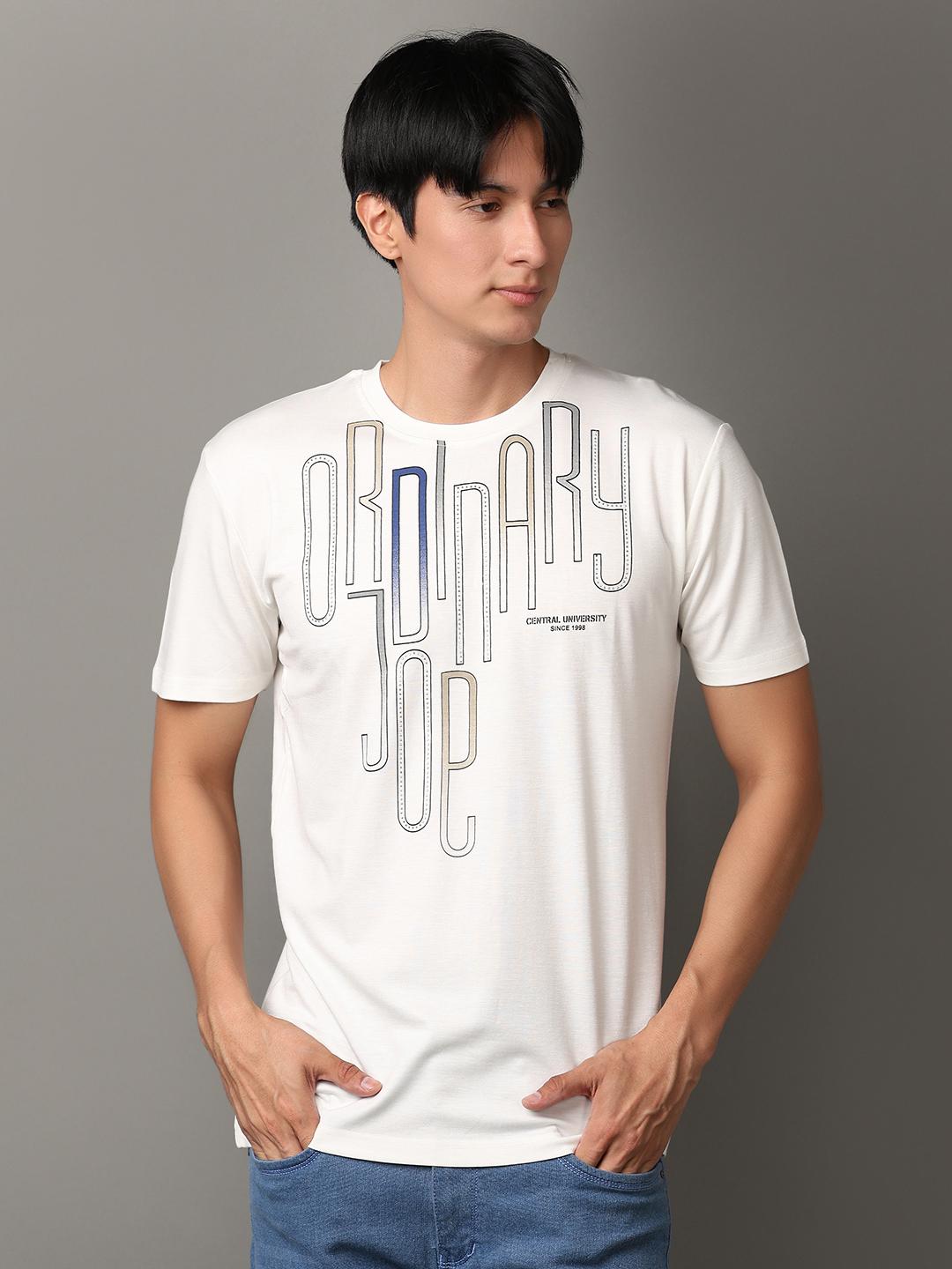 off white cotton front print tshirt - 21226928 - Zoom Image - 0