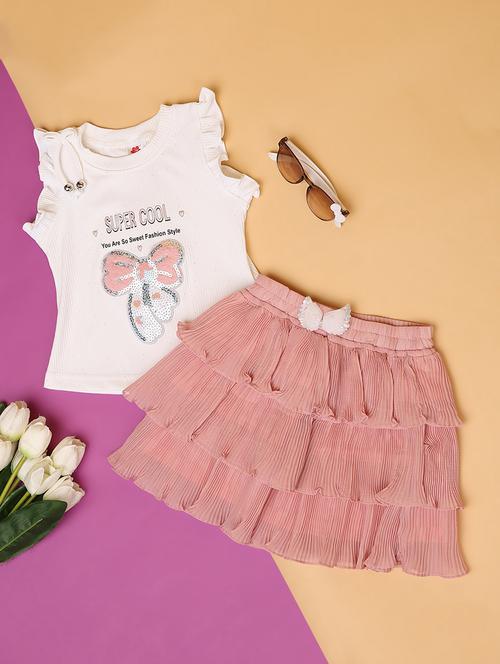 kids girl solid with work skirt top set - 21226981 -  Standard Image - 0