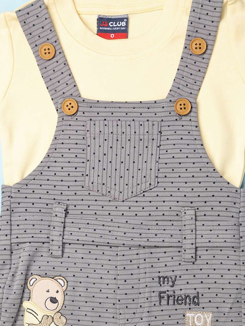 boys round neck printed dungree - 21227031 -  Standard Image - 3