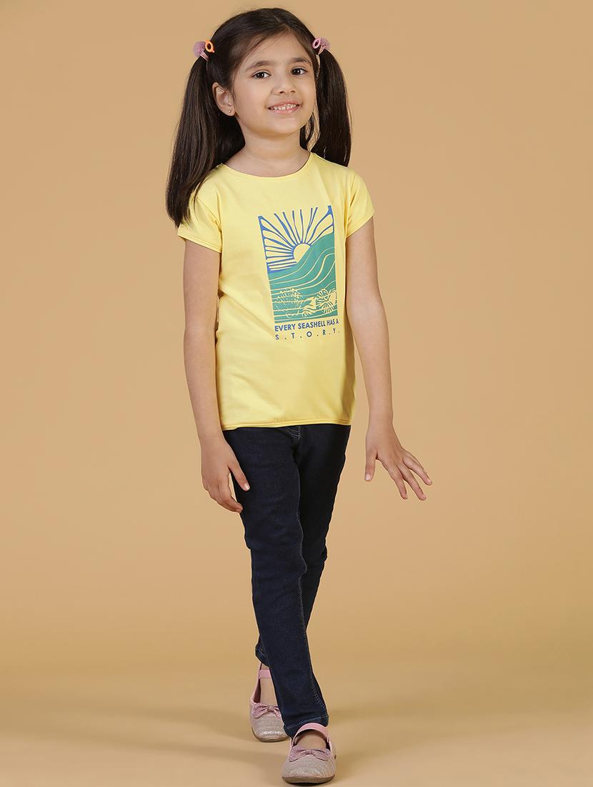 girl front print round neck tee - 21227060 - Standard Image - 3