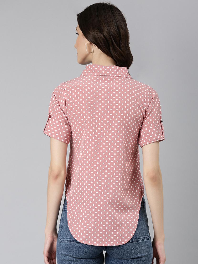 women pink crepe regular shirt - 21227083 - Standard Image - 3