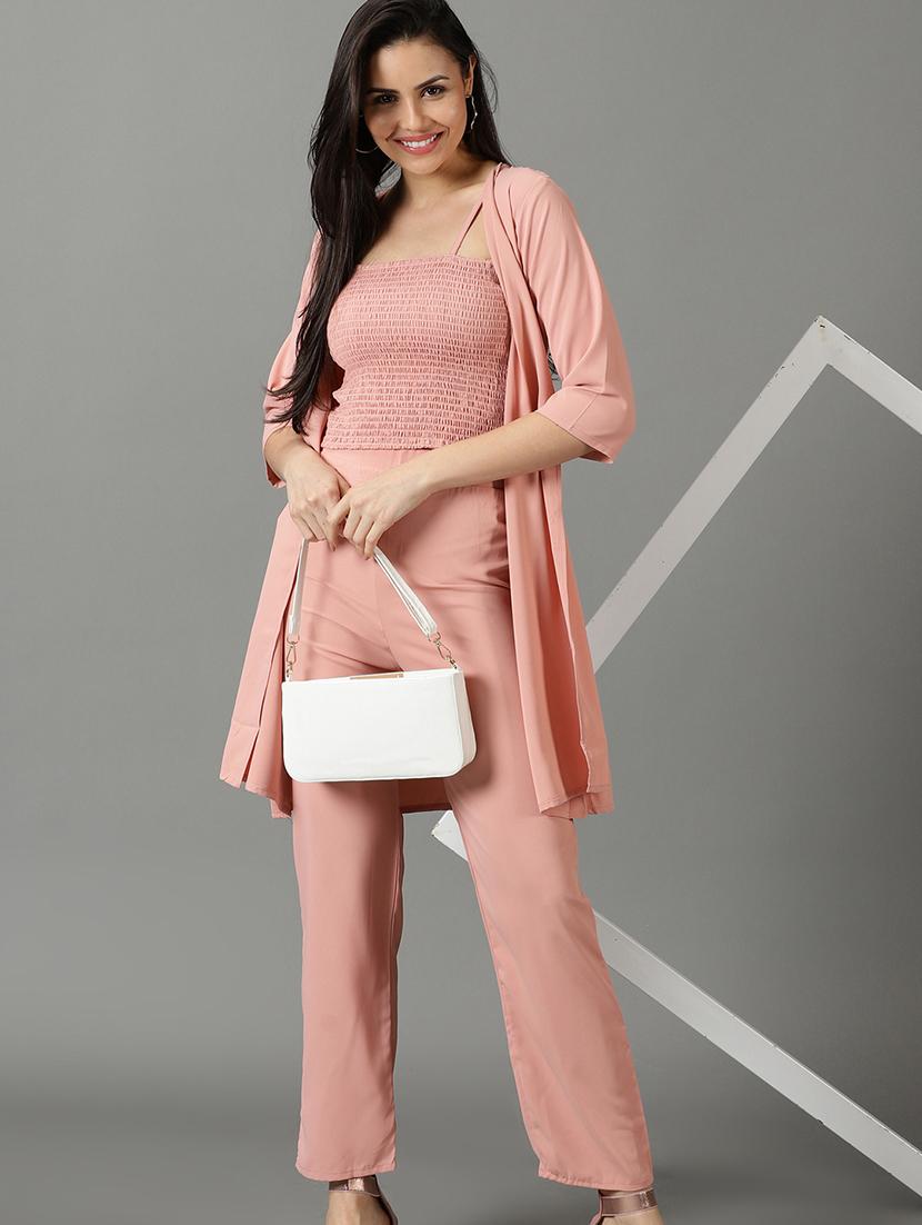 women pink polyester top and trouser co-ord set - 21227085 - Zoom Image - 0