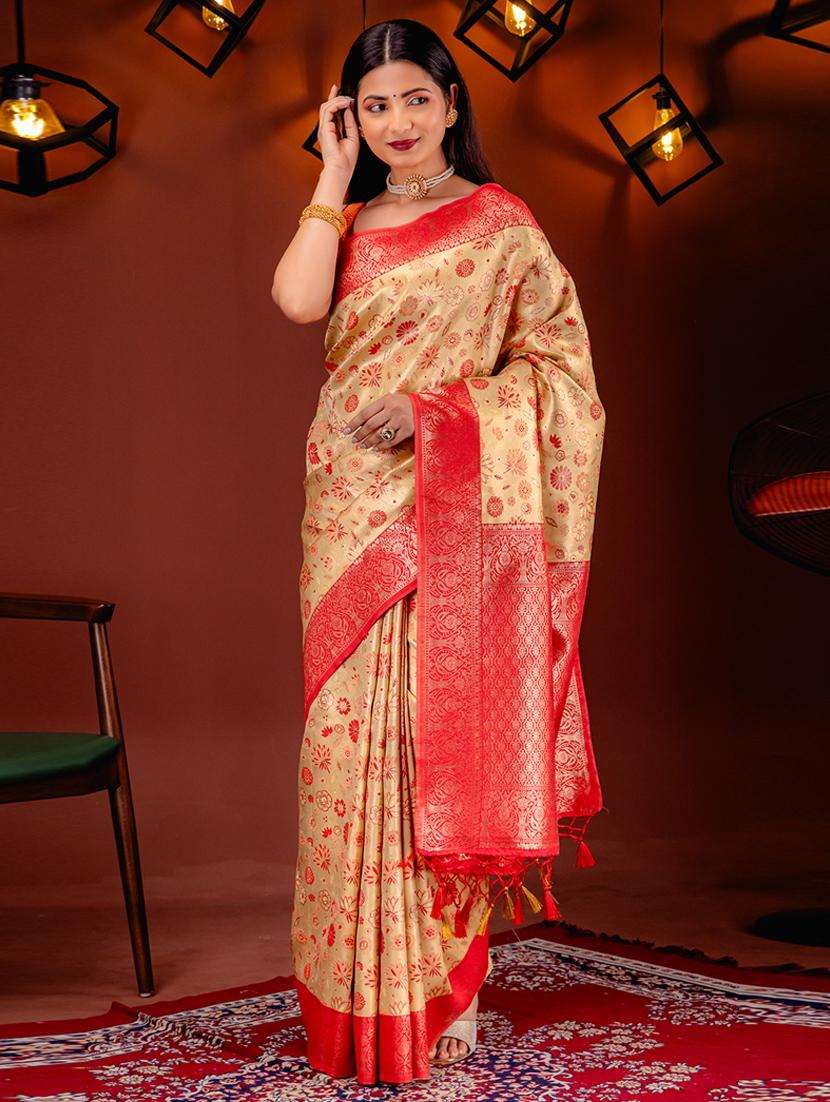 yellow art silk kanjivaram saree - 21227299 - Zoom Image - 0