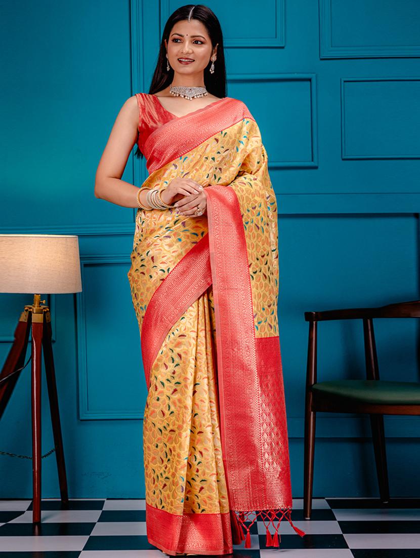 women self design kanjivaram saree with blouse - 21227313 - Zoom Image - 0