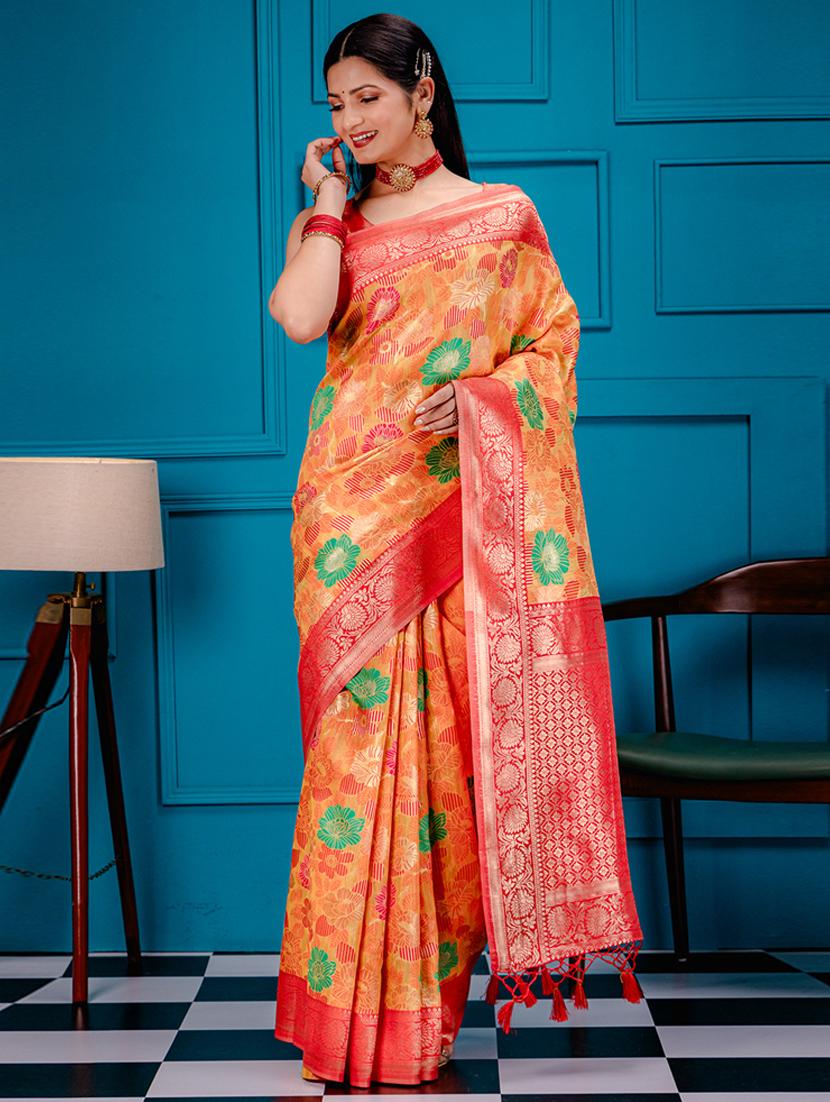 women self design banarasi saree with blouse - 21227333 - Zoom Image - 0