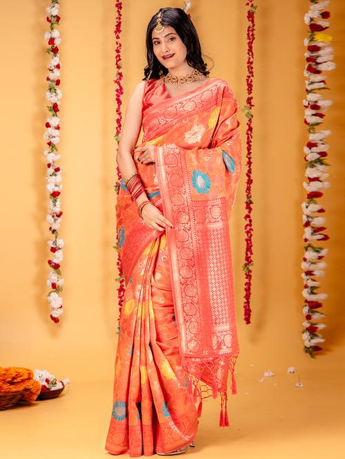 women self design banarasi saree with blouse - 21227335 -  Standard Image - 0