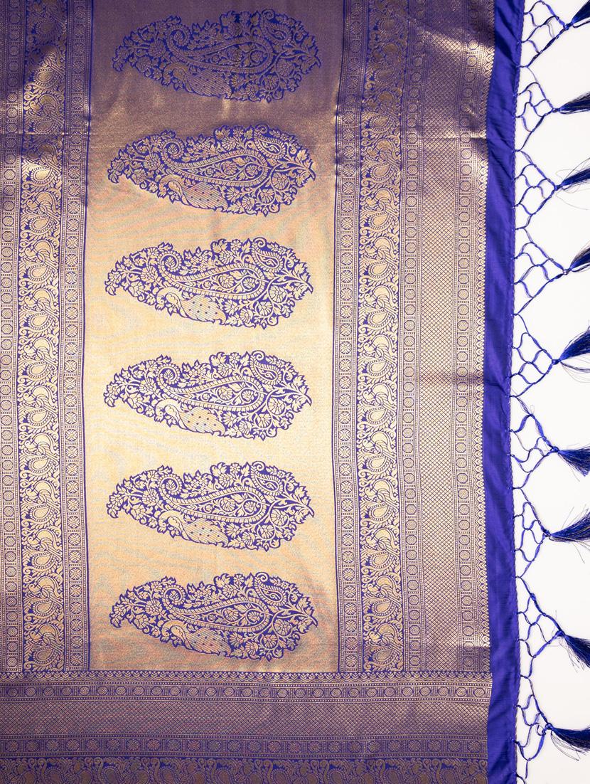 turquoise art silk kanjivaram saree - 21227368 - Standard Image - 3