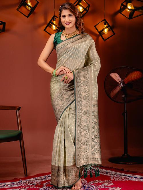 women self design kanjivaram saree with blouse - 21227377 - Standard Image - 0