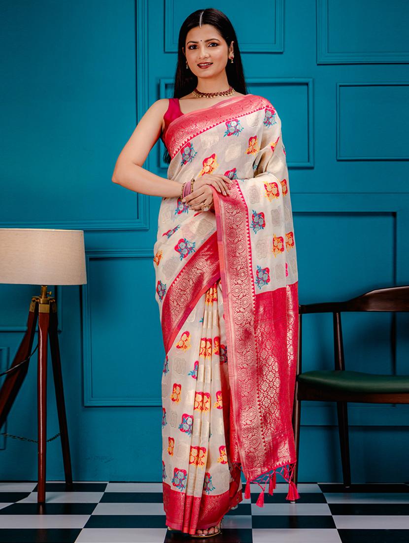 women self design kanjivaram saree with blouse - 21227393 -  Zoom Image - 0