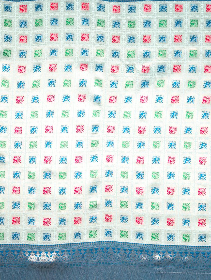 turquoise art silk kanjivaram saree with blouse - 21227416 - Standard Image - 3